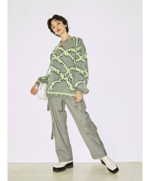 jouetie（ジュエティ）の「クレイジージャカードニット（ニット/セーター・レディース・ブラック/グレー/ボルドー・MEDIUM）」の10枚目の写真