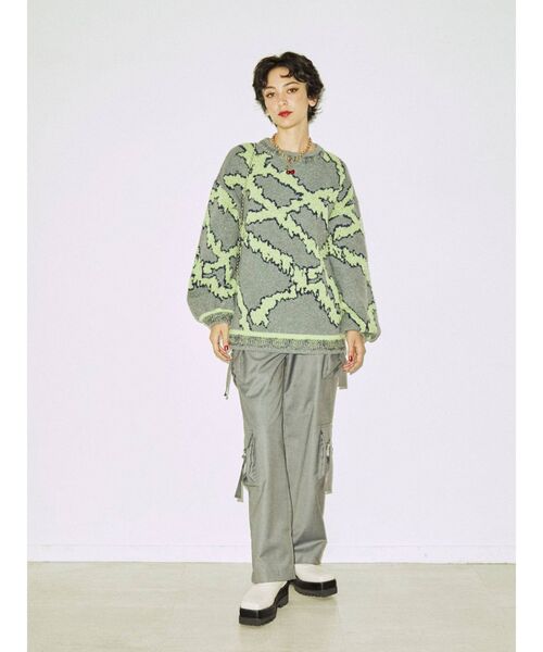 jouetie（ジュエティ）の「クレイジージャカードニット（ニット/セーター・レディース・ブラック/グレー/ボルドー・MEDIUM）」の11枚目の写真