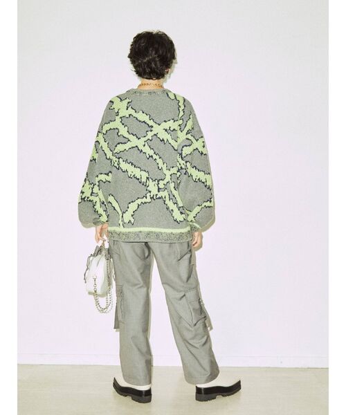 jouetie（ジュエティ）の「クレイジージャカードニット（ニット/セーター・レディース・ブラック/グレー/ボルドー・MEDIUM）」の12枚目の写真