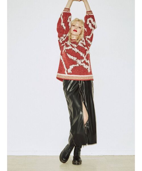 jouetie（ジュエティ）の「クレイジージャカードニット（ニット/セーター・レディース・ブラック/グレー/ボルドー・MEDIUM）」の17枚目の写真