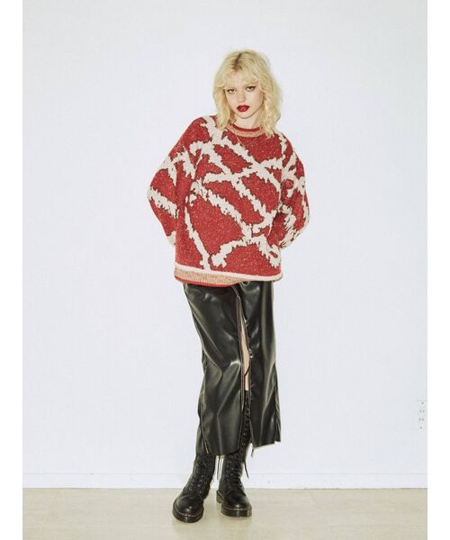 jouetie（ジュエティ）の「クレイジージャカードニット（ニット/セーター・レディース・ブラック/グレー/ボルドー・MEDIUM）」の18枚目の写真