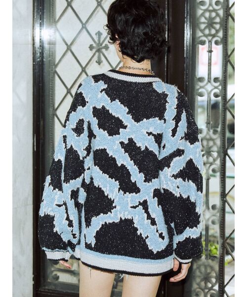 jouetie（ジュエティ）の「クレイジージャカードニット（ニット/セーター・レディース・ブラック/グレー/ボルドー・MEDIUM）」の20枚目の写真