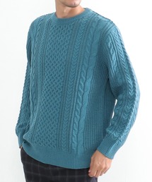 【洗濯機で洗える】抗菌アランケーブルリサイクルニット