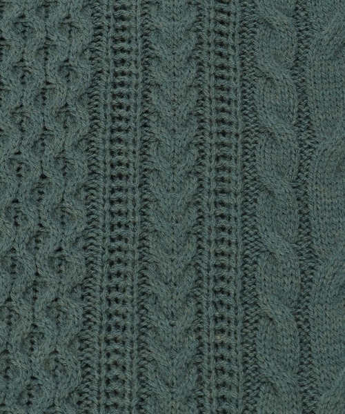 ikka（イッカ）の「【洗濯機で洗える】抗菌アランケーブルリサイクルニット（ニット/セーター・メンズ・グレー/オフホワイト/ターコイズブルー/ネイビー/オリーブ・M/S/XL/L）」の19枚目の写真