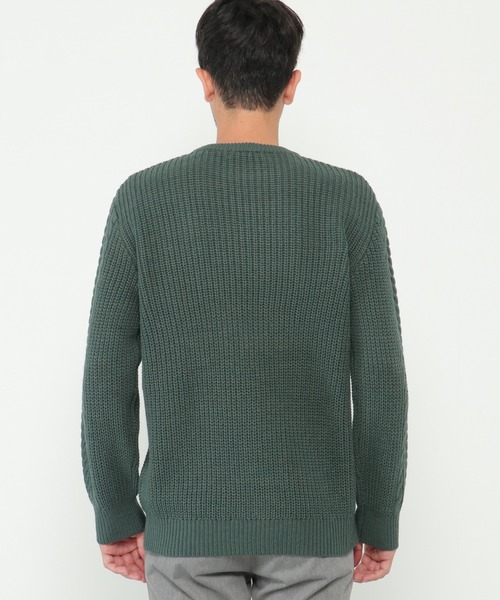 ikka（イッカ）の「【洗濯機で洗える】抗菌アランケーブルリサイクルニット（ニット/セーター・メンズ・グレー/オフホワイト/ターコイズブルー/ネイビー/オリーブ・M/S/XL/L）」の14枚目の写真