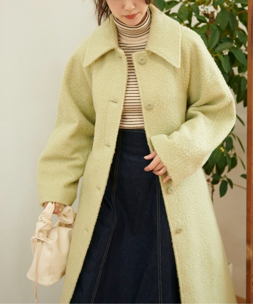 FREE'S MART（フリーズマート）の「◆ブークレベルト付きステンカラーコート（ステンカラーコート・レディース・グリーン/ホワイト/ブラウン・SMALL/MEDIUM）」の10枚目の写真