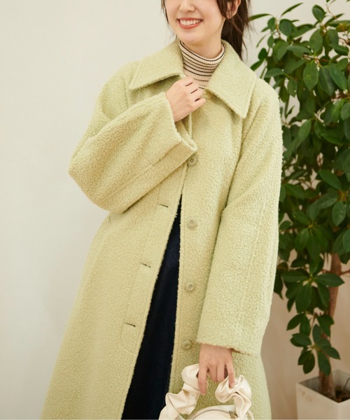 FREE'S MART（フリーズマート）の「◆ブークレベルト付きステンカラーコート（ステンカラーコート・レディース・グリーン/ホワイト/ブラウン・SMALL/MEDIUM）」の15枚目の写真