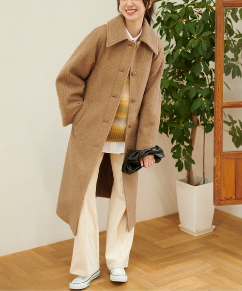 FREE'S MART（フリーズマート）の「◆ブークレベルト付きステンカラーコート（ステンカラーコート・レディース・グリーン/ホワイト/ブラウン・SMALL/MEDIUM）」の22枚目の写真