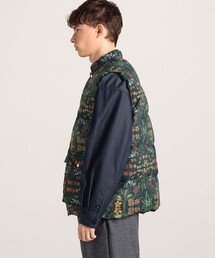 CABaN コットン PALERMOプリントダウンベストを使ったショップスタッフ