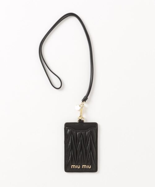 関税込★miu miu★取り外せるストラップ付カードケース miu ミュウミュウ miumiu 小物 カードケース 5MC103 2FPP