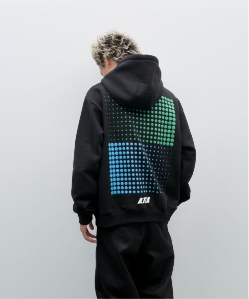 D.TT.K(ディティーティーケー)の「D.TT.K WINDOW HOODIE 発泡プリント グラフィック オーバーサイズ パーカー(パーカー・メンズ・ブラック/チャコールグレー・MEDIUM/LARGE/X-LARGE)」の21枚目の写真