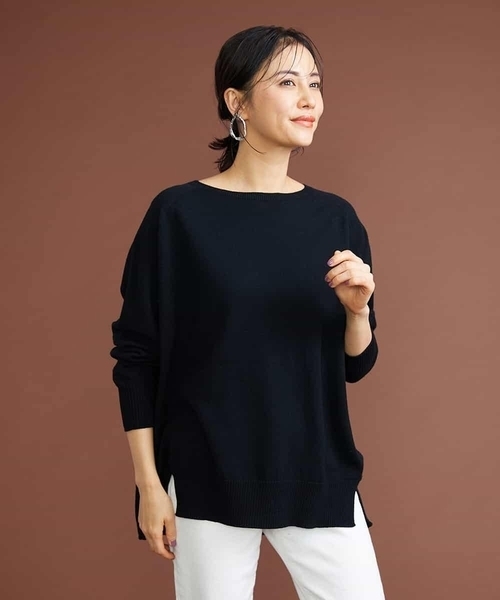MICHEL  / ミッシェルクラン ホールガーメント(R)サイドスリットウールニット MICHEL KLEIN（ミッシェル・クラン）の「ホールガーメント(R