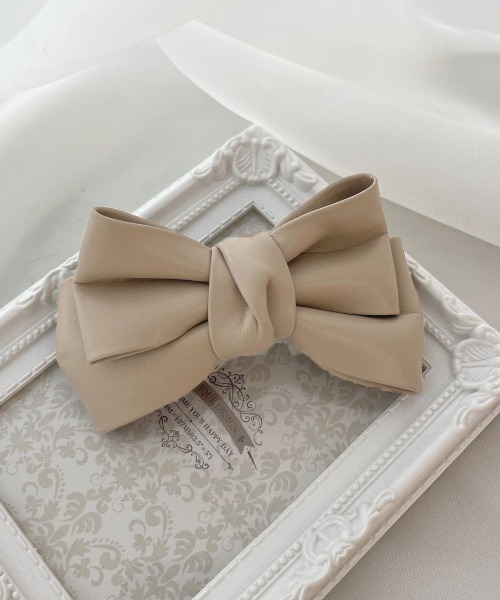 apres jour×ARIAZ】フェイクレザーリボンバレッタ（バレッタ/ヘア