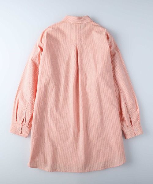 BACK NUMBER（バックナンバー）の「【BACK NUMBER】カラーストライプビッグシャツ（シャツ/ブラウス・レディース・ネイビー/ピンク/オレンジ/ブルー/グリーン・M-L）」の14枚目の写真