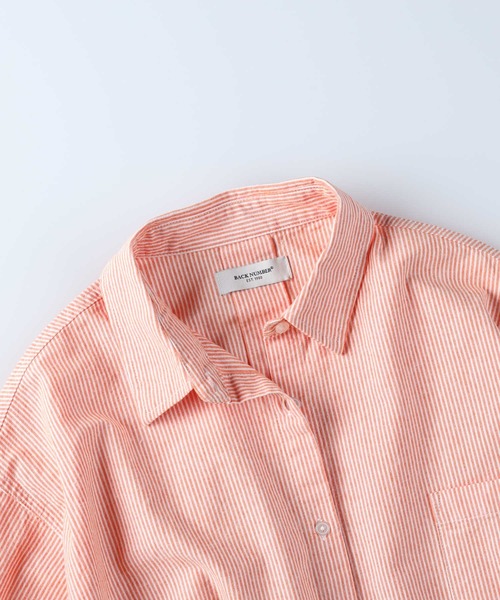 BACK NUMBER（バックナンバー）の「【BACK NUMBER】カラーストライプビッグシャツ（シャツ/ブラウス・レディース・ネイビー/ピンク/オレンジ/ブルー/グリーン・M-L）」の15枚目の写真