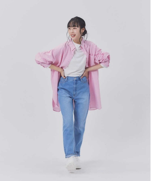 BACK NUMBER（バックナンバー）の「【BACK NUMBER】カラーストライプビッグシャツ（シャツ/ブラウス・レディース・ネイビー/ピンク/オレンジ/ブルー/グリーン・M-L）」の18枚目の写真