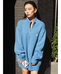 SUNNYハーフジップニットトップス