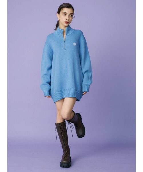 EVRIS(エヴリス)の「SUNNYハーフジップニットトップス(ニット/セーター・レディース・ブルー/ピンク/グリーン・FREE)」の16枚目の写真