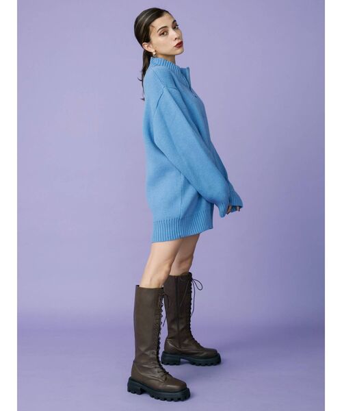 EVRIS(エヴリス)の「SUNNYハーフジップニットトップス(ニット/セーター・レディース・ブルー/ピンク/グリーン・FREE)」の17枚目の写真