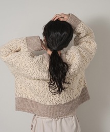 lawgy | mix color double jacquard knit(ニット/セーター)