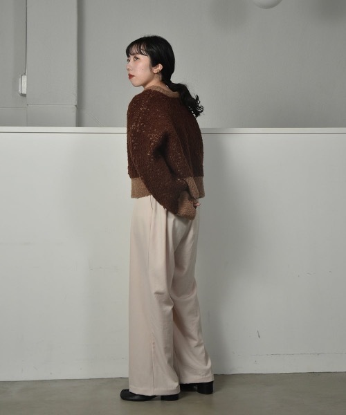 lawgy（ラウジー）の「mix color double jacquard knit（ニット/セーター・レディース・アイボリー/ブラウン・FREE）」の15枚目の写真