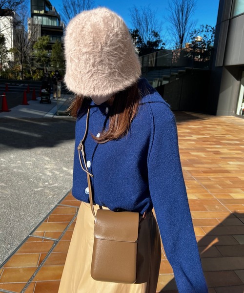 Lamoa(ラモア)の「Lamoa/ミニスマホショルダーバッグ(ショルダーバッグ・レディース・ブラック/ベージュ/アイボリー/ブラウン・FREE)」の4枚目の写真