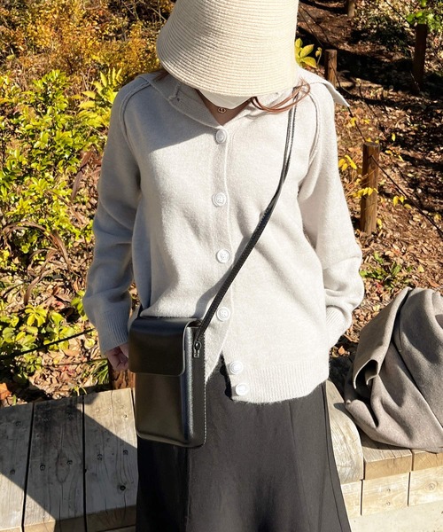 Lamoa(ラモア)の「Lamoa/ミニスマホショルダーバッグ(ショルダーバッグ・レディース・ブラック/ベージュ/アイボリー/ブラウン・FREE)」の10枚目の写真