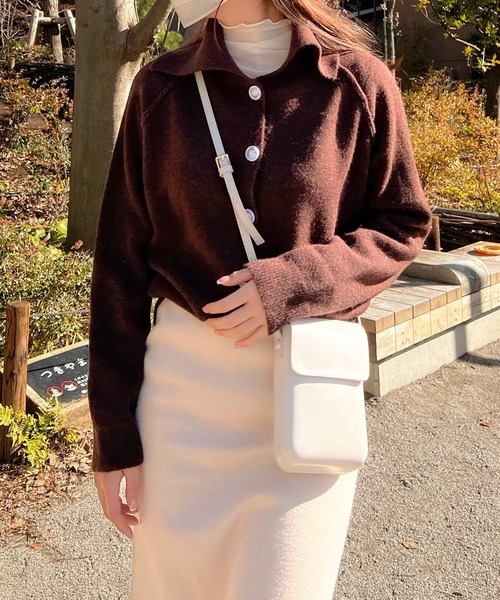 Lamoa(ラモア)の「Lamoa/ミニスマホショルダーバッグ(ショルダーバッグ・レディース・ブラック/ベージュ/アイボリー/ブラウン・FREE)」の8枚目の写真