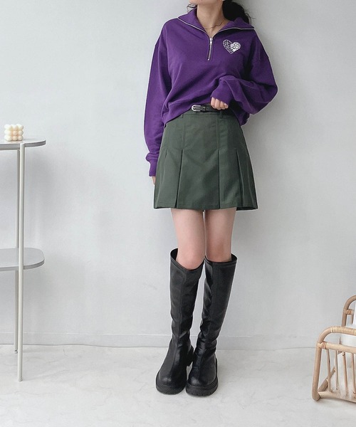 AS KNOW AS plus(アズノゥアズプラス)の「○ベルト付き チノ プリーツミニスカート(スカート・レディース・ブラック/カーキ/ベージュ・FREE)」の7枚目の写真