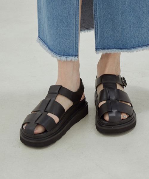 人気・定番】モヒ MOHI グルカシューズ ザンダル 煙たかっ 黒 ブラック 38