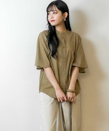 atONE 半端袖 バタフライスリーブブラウス
