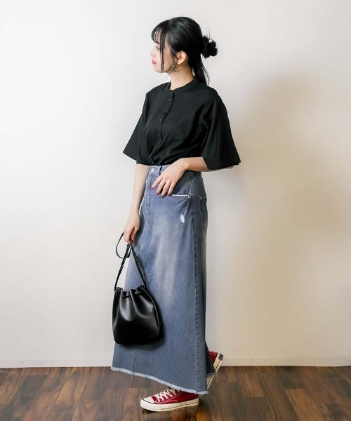 atONE(アットワン)の「atONE 半端袖 バタフライスリーブブラウス(シャツ/ブラウス・レディース・ブラック/ベージュ/オフホワイト・FREE)」の22枚目の写真