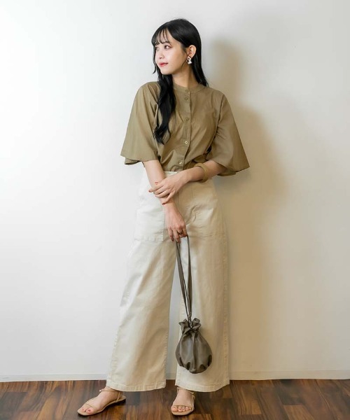 atONE(アットワン)の「atONE 半端袖 バタフライスリーブブラウス(シャツ/ブラウス・レディース・ブラック/ベージュ/オフホワイト・FREE)」の13枚目の写真