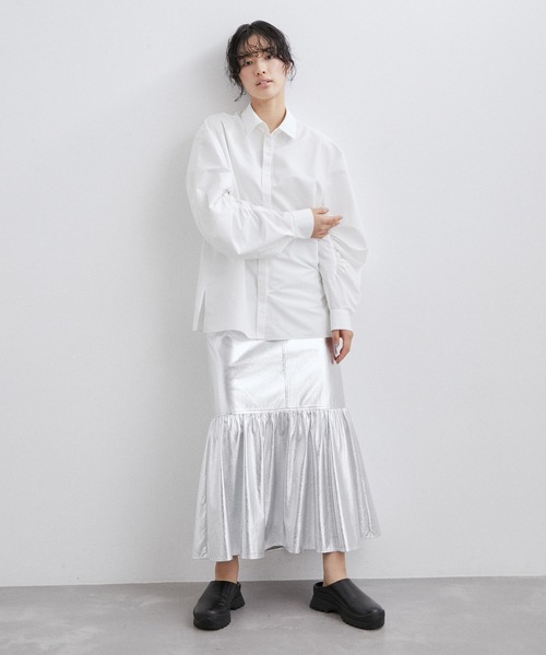 ADAM ET ROPE'（アダムエロペ）の「〈SETアイテム〉ビスチェセットシャツ（シャツ/ブラウス・レディース・ベージュ/ホワイト・FREE）」の5枚目の写真