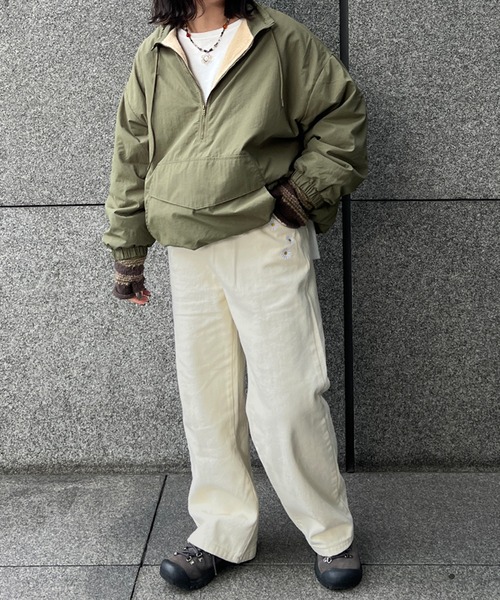 kutir（クティール）の「フラワー刺繍カラーツイルワイドパンツ（その他パンツ・レディース・アイボリー/カーキ/ピンク/ブラック・SMALL/LARGE/MEDIUM）」の7枚目の写真