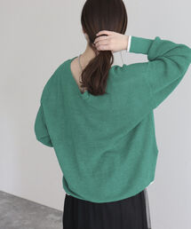 fredy emue | リネン片畦配色プルオーバー(ニット/セーター)