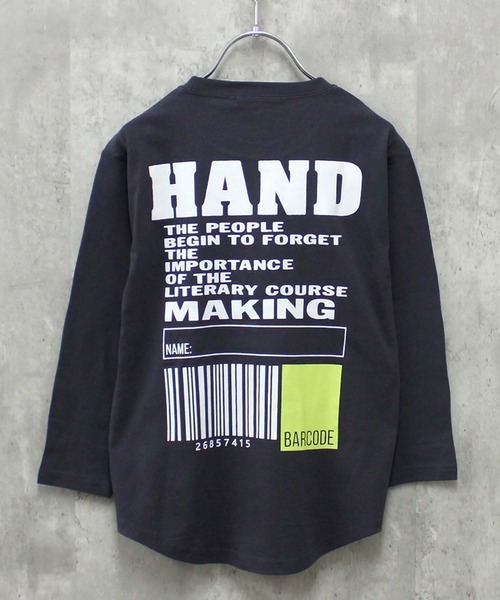 THE CASUAL(カジュアル)の「プリント長袖Tシャツ ゆるロンT(Tシャツ/カットソー・キッズ・ブラック系3/杢グレー/ブラック系2/ラベンダー/オフホワイト/ダークグリーン/ホワイト系3/ベージュ/ホワイト系2/ダークグリーン系1/チャコール/ネイビー/ホワイト系1/グレー系1/ブラック/ブラック系1・160cm/130cm/110cm/120cm/140cm/150cm)」の11枚目の写真