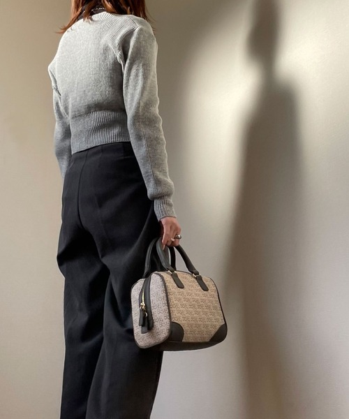 Reurie'（レウリィ）の「【ZOZO限定】クロップドリブカーディガン / ショート丈 クロップド丈 ニットカーディガン コンパクト リブニット Vネック チャコールグレー ライトグレー ピンクベージュ メランジカラー（カーディガン/ボレロ・レディース・チャコールグレー/グレー/ピンクベージュ・FREE）」の20枚目の写真