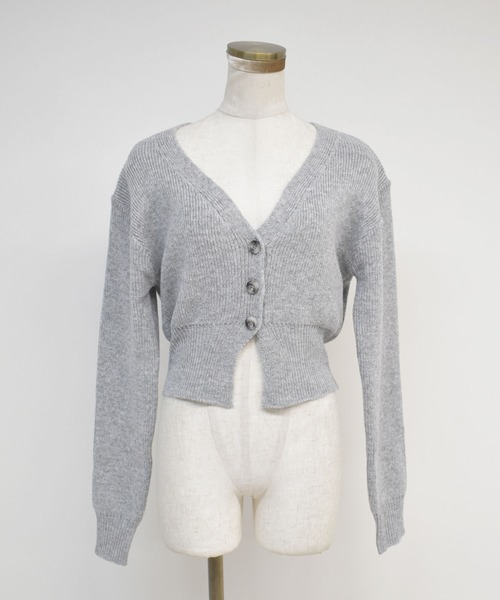 ZOZO限定】クロップドリブカーディガン / ショート丈 クロップド丈