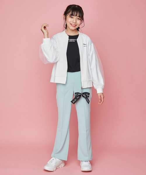 JENNI love（ジェニィラブ）の「リボンチャーム付き袖チュールブルゾン