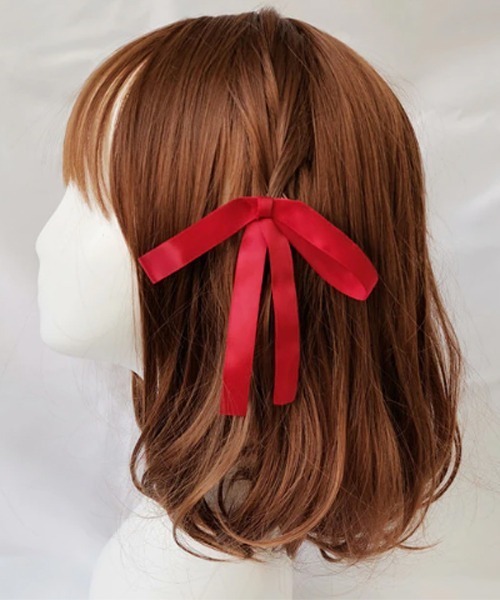 Mayree(メイリー)の「【float】2個セット リボン ヘアゴム(ヘアゴム・レディース・ラベンダー/ワインレッド/チェリーピンク/ベビーピンク/ブラック・FREE)」の5枚目の写真