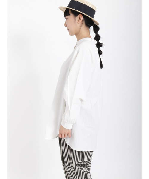 Samansa Mos2(サマンサ モスモス)の「コットンリネンバンドカラーチュニック(チュニック・レディース・ベージュ/オフホワイト/ブルー/カーキ・フリ-)」の22枚目の写真