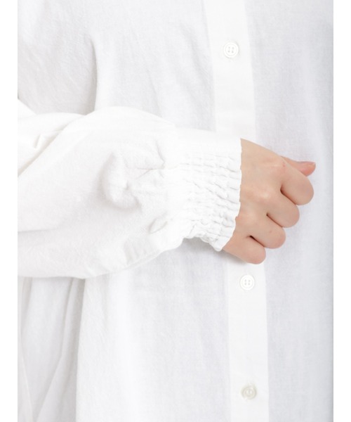 Samansa Mos2(サマンサ モスモス)の「コットンリネンバンドカラーチュニック(チュニック・レディース・ベージュ/オフホワイト/ブルー/カーキ・フリ-)」の16枚目の写真