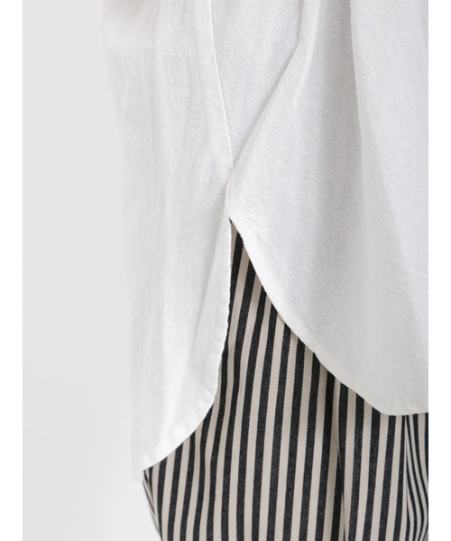 Samansa Mos2(サマンサ モスモス)の「コットンリネンバンドカラーチュニック(チュニック・レディース・ベージュ/オフホワイト/ブルー/カーキ・フリ-)」の10枚目の写真