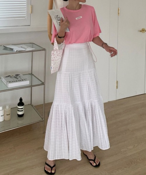 ANOTHER S(アナザーエス)の「ギンガムチェック柄ロングスカート(スカート・レディース・グリーン/ブラック/ホワイト・FREE)」の16枚目の写真