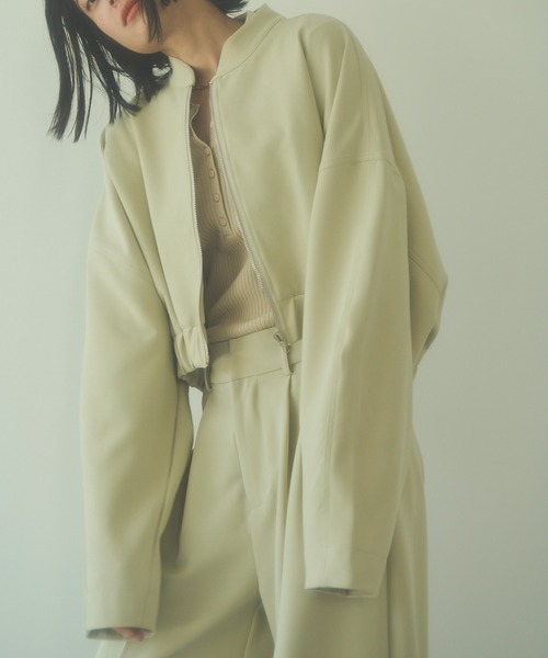 HANNE(アン)の「【セットアップ対応】クロップドブルゾン(ブルゾン・レディース・ベージュ/ブルー・フリー)」の7枚目の写真