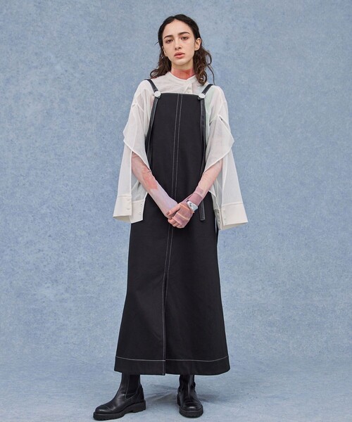 PUBLIC TOKYO メッシュレイヤーオーバーサイズシャツ シアーブラウス PUBLIC TOKYO（パブリックトウキョウ）の「【岐阜県産】メッシュ