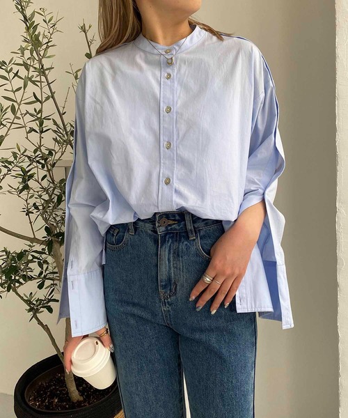CAPRICIEUX LE'MAGE（カプリシューレマージュ）の「ボタンスリットシャツ（シャツ/ブラウス・レディース・ブルー/ホワイト/ネイビー・FREE）」の19枚目の写真