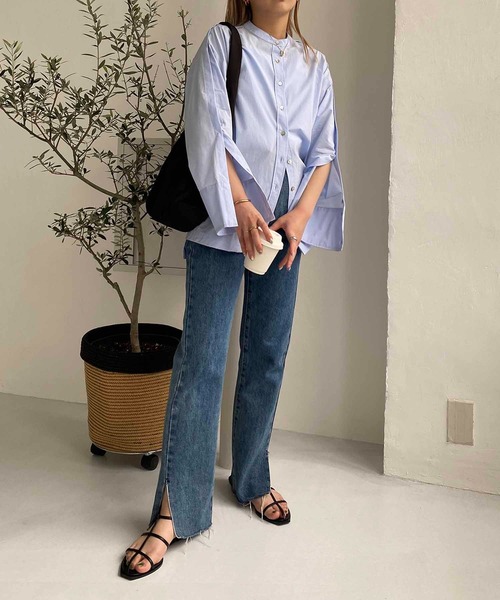 CAPRICIEUX LE'MAGE（カプリシューレマージュ）の「ボタンスリットシャツ（シャツ/ブラウス・レディース・ブルー/ホワイト/ネイビー・FREE）」の15枚目の写真