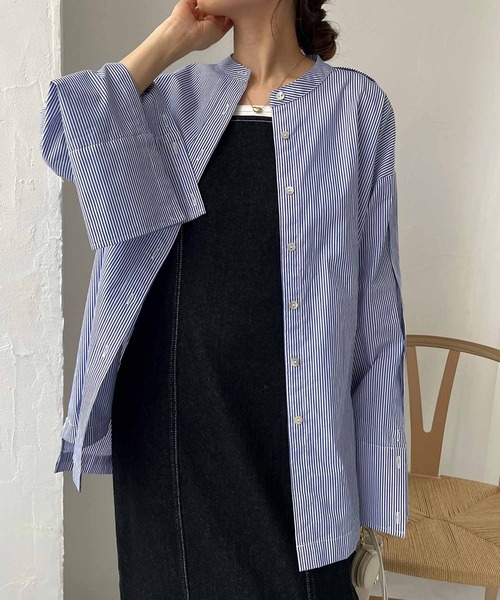 CAPRICIEUX LE'MAGE（カプリシューレマージュ）の「ボタンスリットシャツ（シャツ/ブラウス・レディース・ブルー/ホワイト/ネイビー・FREE）」の20枚目の写真